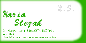 maria slezak business card